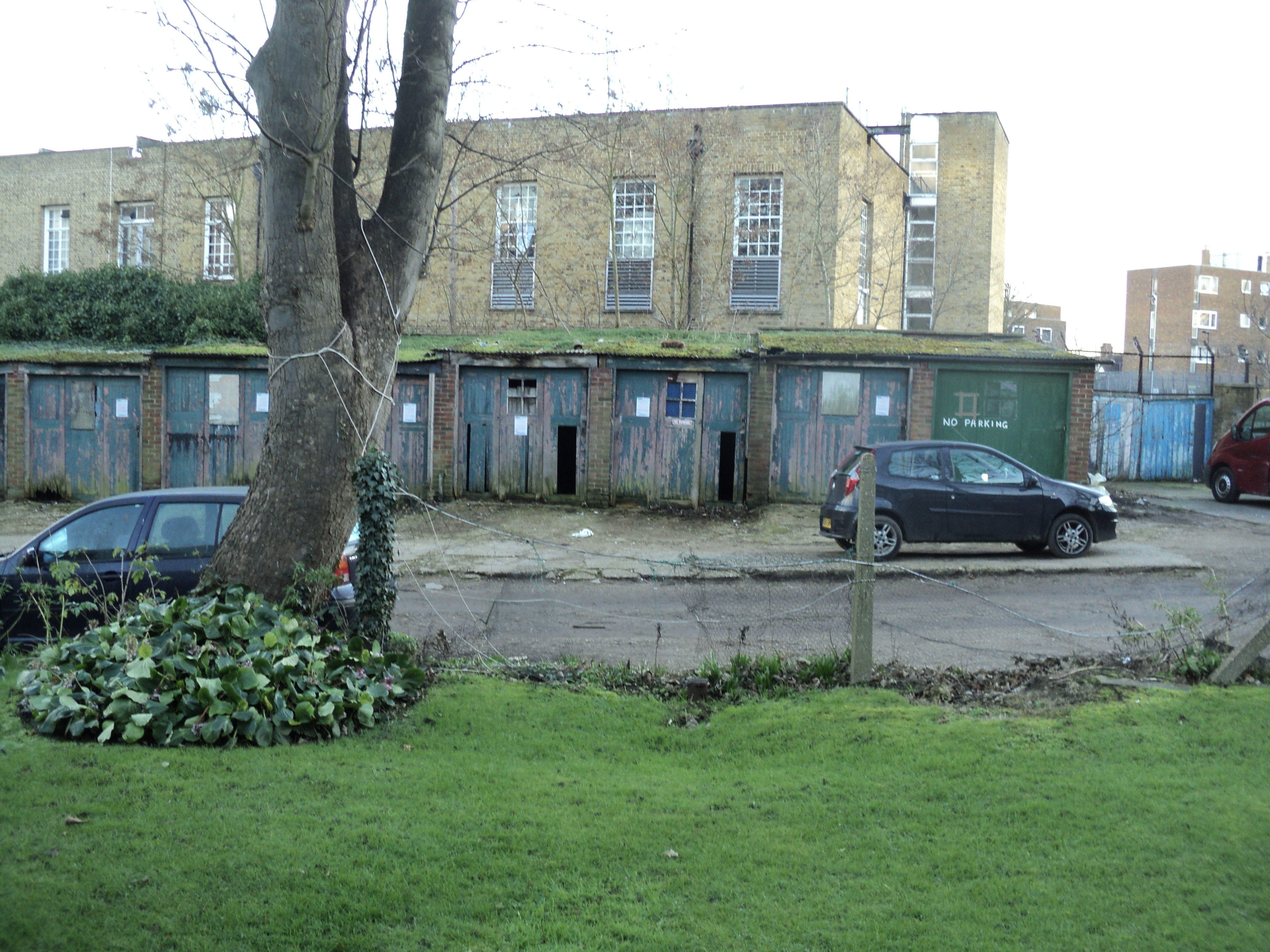 Garage court before redevelopment